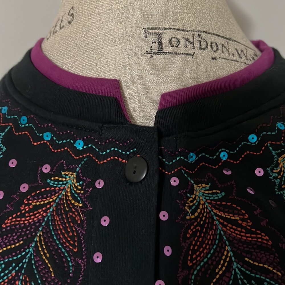 Shenanigans Black Button Down With Sequin & Embro… - image 6